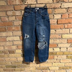 Abercrombie & fitch Curve Love angle straight ultra high rise jeans 24 00 short